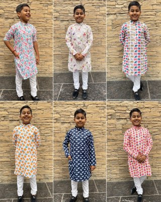 Mewaadi sardar by Little master soft cotton printed boys kids Kurta Pajama catalogue mens kurta