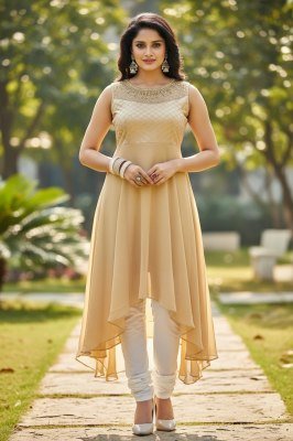 Mf Sajni Vol 1 Georgette Kurti Top with Fancy Handwork Premium Ethnic Wear Wholesale kurtis catalogs