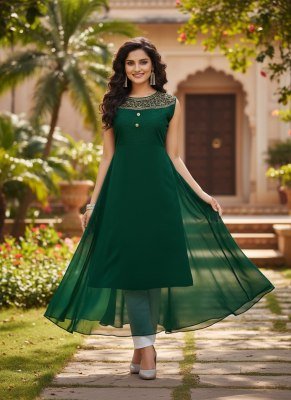 Mf Sajni Vol 1 Georgette Kurti Top with Fancy Handwork Premium Ethnic Wear Wholesale kurtis catalogs