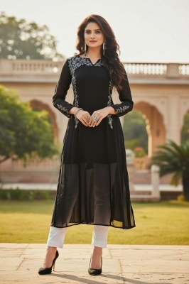 Mf Sajni Vol 1 Georgette Kurti Top with Fancy Handwork Premium Ethnic Wear Wholesale kurtis catalogs