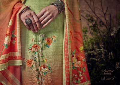 Milano by Belliza pure cotton muslin digital printed unstitched suit catalogue at affordable rate  salwar kameez catalogs
