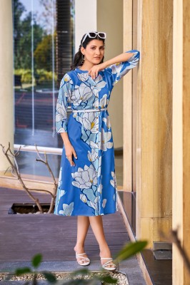 Mimi vol 3 by Tips and tops Heavy Reyon Printed Flair Kurti catalogue at affordable rate kurtis catalogs