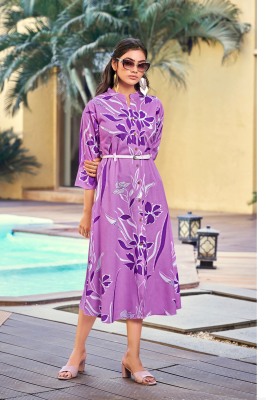 Mimi vol 3 by Tips and tops Heavy Reyon Printed Flair Kurti catalogue at affordable rate kurtis catalogs