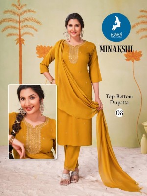 Minakshi by Kaya Super quality straight cut readymade suit catalogue at affordable rate readymade suit catalogs