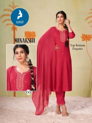 Minakshi by Kaya Super quality straight cut readymade suit catalogue at affordable rate readymade suit catalogs