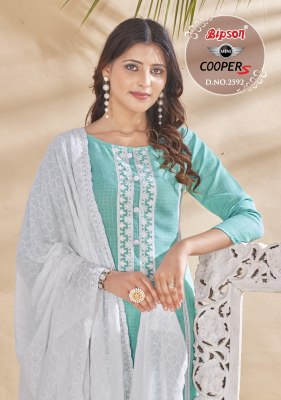 Mini Copper 2592 by bipson prints cotton embroidered unstitched salwar suit catalogue at amaviexpo dress material catalogs