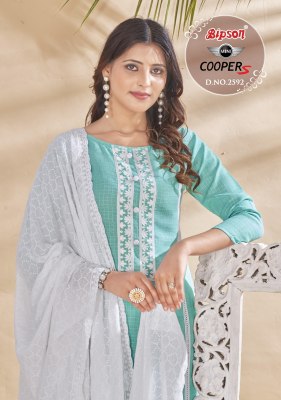Mini Copper 2592 by bipson prints cotton embroidered unstitched salwar suit catalogue at amaviexpo Bipson
