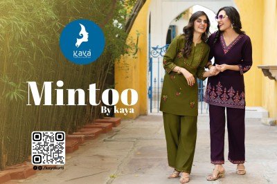 Mintoo 2 Piece Co-ord Set by Kaya Kurti  Vertical Top And Bottom  Super Quality Fabric Wholesale kurtis catalogs