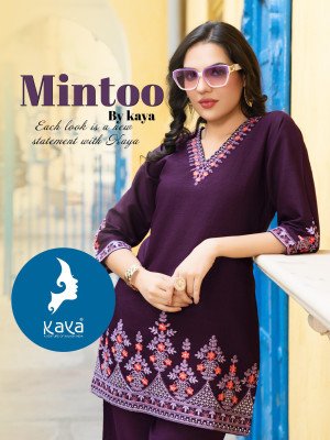 Mintoo 2 Piece Co-ord Set by Kaya Kurti  Vertical Top And Bottom  Super Quality Fabric Wholesale kurtis catalogs