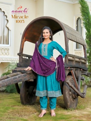 Miracle by Aanchi Vichitra flair kali readymade suit collection at low price readymade suit catalogs