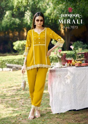 Mirali by Rangoon Viscose fancy chifli work co ord set   co ord set catalogs