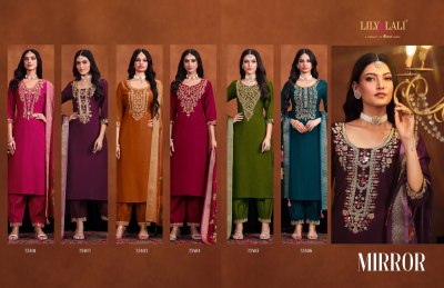 Mirror by Lily and lali real mirro work Fancy embroidered readymade suit collection with affordable rate readymade suit catalogs