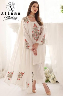 Misbaa by afashana foux georgette with kashida work with inner   kurti pant and dupatta catalog at wholesale rate kurtis catalogs