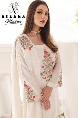 Misbaa by afashana foux georgette with kashida work with inner   kurti pant and dupatta catalog at wholesale rate kurtis catalogs