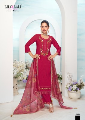 Mishka by Lily and lali Embroidered Fancy Kurti pant with Dupatta collection at affordable rate readymade suit catalogs