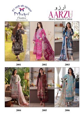 Mishri Creation Aarzu Vol 2 Karachi Style Pure Cotton Dress Material dress material catalogs