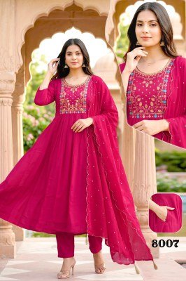 Mishri Vol. 5 Mal Chanderi Silk Heavy Embroidery 3 Piece Designer Kurti Set wholesale catalogs
