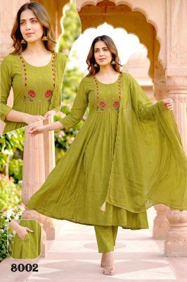 Mishri Vol. 5 Mal Chanderi Silk Heavy Embroidery 3 Piece Designer Kurti Set kurti pant with dupatta Catalogs