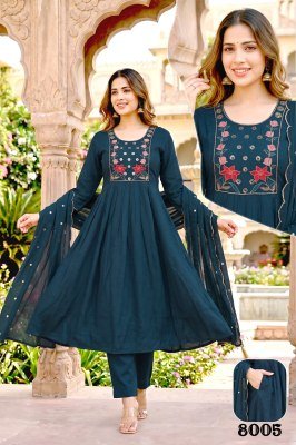 Mishri Vol. 5 Mal Chanderi Silk Heavy Embroidery 3 Piece Designer Kurti Set kurti pant with dupatta Catalogs