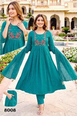 Mishri Vol. 5 Mal Chanderi Silk Heavy Embroidery 3 Piece Designer Kurti Set kurti pant with dupatta Catalogs