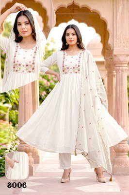Mishri Vol. 5 Mal Chanderi Silk Heavy Embroidery 3 Piece Designer Kurti Set kurti pant with dupatta Catalogs