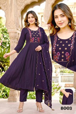 Mishri Vol. 5 Mal Chanderi Silk Heavy Embroidery 3 Piece Designer Kurti Set kurti pant with dupatta Catalogs