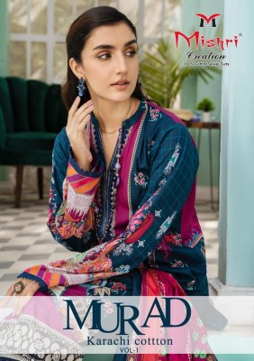 Mishri creation by Murad vol 1 karachi style fancy unstitched pakisatani suit catalogue at affordable rate Amavi