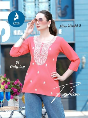 Miss World 2 by Kaya Super quality White Embroidered Fancy Western top collection with budget rate western wear catalogs
