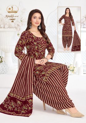 Miss World Ajrakh Vol 14 Pure Cotton Printed Patiyala Dress Set with Dupatta readymade suit catalogs