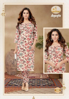 Miss World Ananta Vol 1 pure cotton Kurti With Pant set catalogue wholesale rate  kurtis catalogs