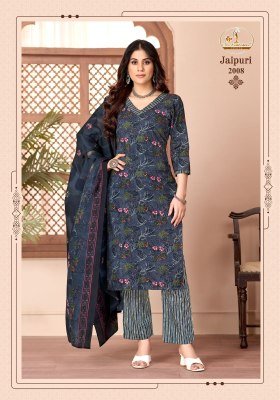 Miss World Jaipuri Vol 2 Cotton Kurti Pant Set with Dupatta (L–3XL) kurti pant with dupatta Catalogs