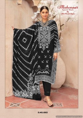Miss World Mahenoor by Black And White heavy cotton dress material catalogue at affordable rate Karachi suits catalogs
