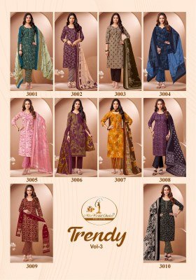 Miss World Trendy Vol 3 Cotton Kurti Pant Set with Matching Printed Dupatta Wholesale kurtis catalogs