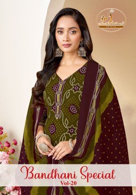 Missworld Choice Bandhni Special Vol 20 Cotton Suit Set with Pure Cotton Dupatta Womens
