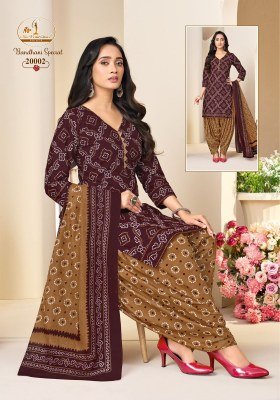 Missworld Choice Bandhni Special Vol 20 Cotton Suit Set with Pure Cotton Dupatta readymade suits