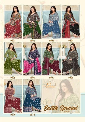 Missworld Choice  Batik Special Vol 9 Cotton Set with Pure Cotton Dupatta Stitched Top And Bottom Wholesale kurtis catalogs
