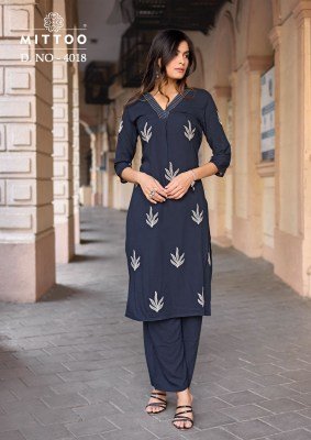 Mittoo Albella Vol  3 Heavy Rayon Thread Work Kurti Pant Set kurtis catalogs