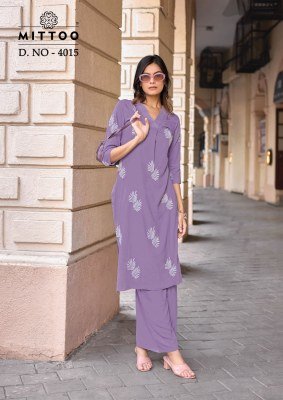 Mittoo Albella Vol  3 Heavy Rayon Thread Work Kurti Pant Set kurtis catalogs