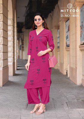 Mittoo Albella Vol  3 Heavy Rayon Thread Work Kurti Pant Set kurtis catalogs