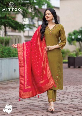 Mittoo Anara Festive Modal Slub Suit Set With Cotton Comfort And Muslin Jacquard Wholesale kurtis catalogs