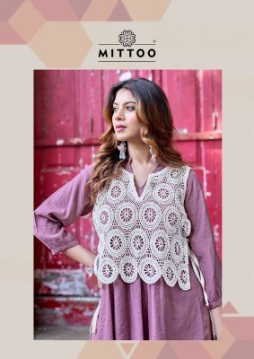 Mittoo Beauty Line Viscose Weaving Kurti Pant with Schiffli Cotton Koti Set kurtis catalogs