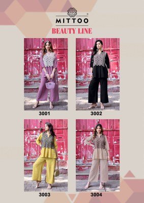 Mittoo Beauty Line Viscose Weaving Kurti Pant with Schiffli Cotton Koti Set kurtis catalogs