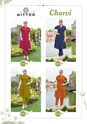 Mittoo Charvi Pure Cotton Kurti Pant Set with Boring Work (S–3XL) co ord set catalogs