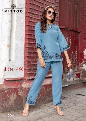 Mittoo Classic Viscose Weaving Co Ord Set Collection with Thread and  Handwork co ord set catalogs