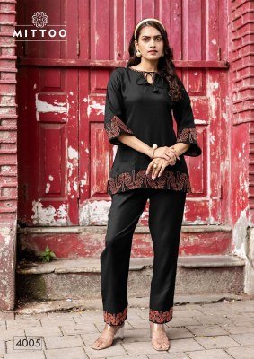 Mittoo Classic Viscose Weaving Co Ord Set Collection with Thread and  Handwork co ord set catalogs