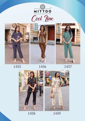 Mittoo Cool Line Vol 5 Viscose Weaving Co-ord Set with Handwork co ord set catalogs