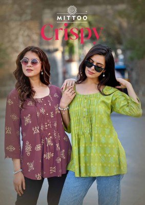 Mittoo Crispy Rayon Printed Short Top 
