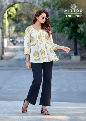 Mittoo Crispy Rayon Printed Short Top kurtis catalogs