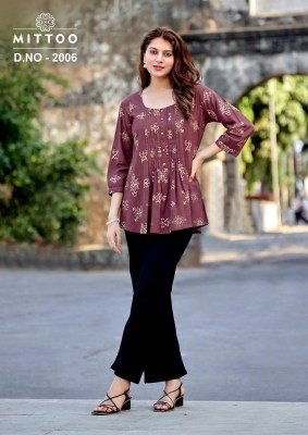 Mittoo Crispy Rayon Printed Short Top kurtis catalogs