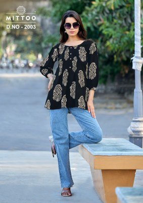 Mittoo Crispy Rayon Printed Short Top kurtis catalogs